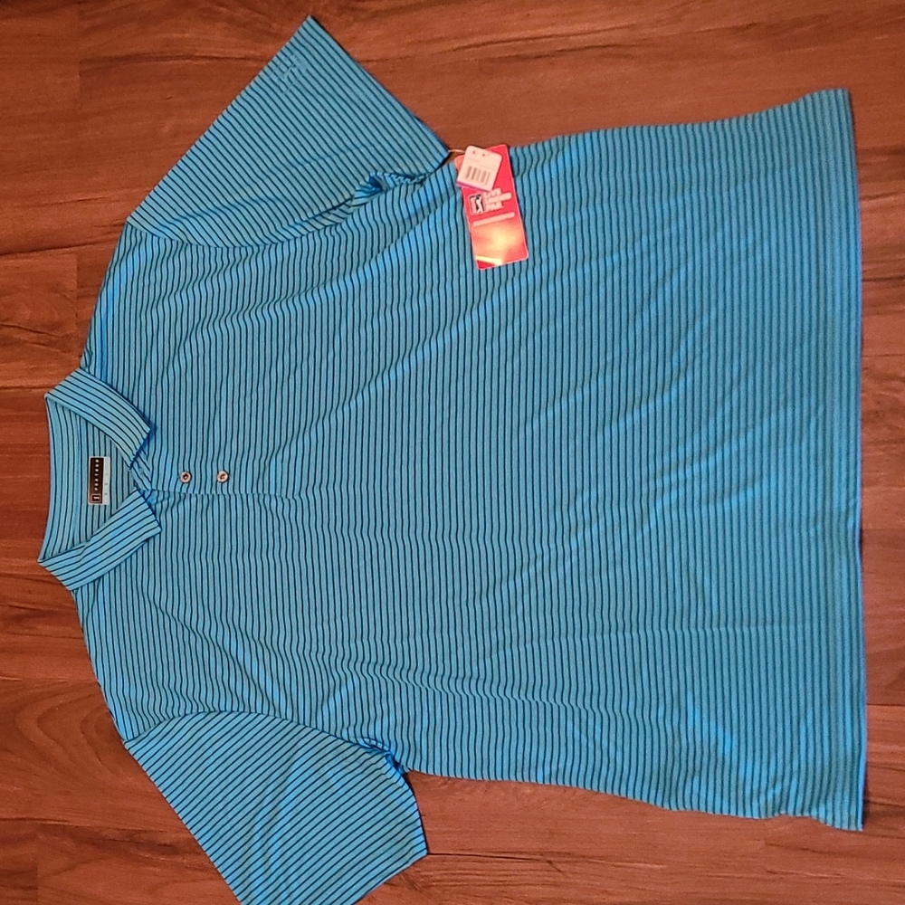 PGA blue blossom golf shirt
